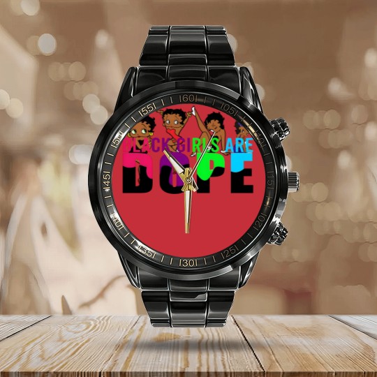 Discover Betty Boop Black Girls Are Dope Vintage Calendar Steel Band Watch, Animation Calendar Steel Band Watch, Betty Boop Calendar Steel Band Watch