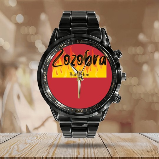 Discover Zozobra Burn Him Calendar Steel Band Watch
