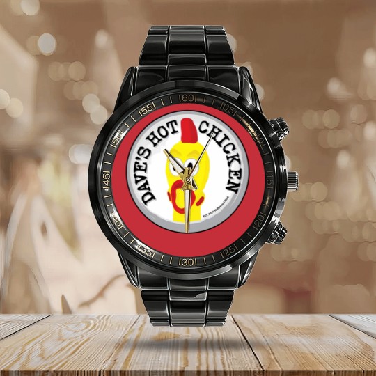 Discover Dave's Hot Chicken Restaurant Calendar Steel Band Watch