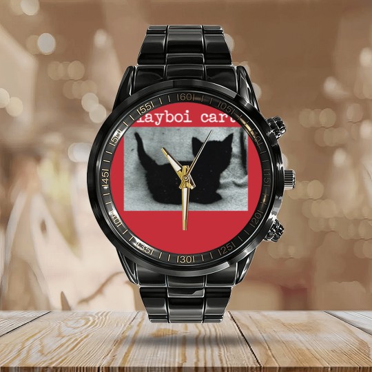 Discover Playboi Carti Cat Calendar Steel Band Watch Merch Meme Calendar Steel Band Watch Tour Calendar Steel Band Watch