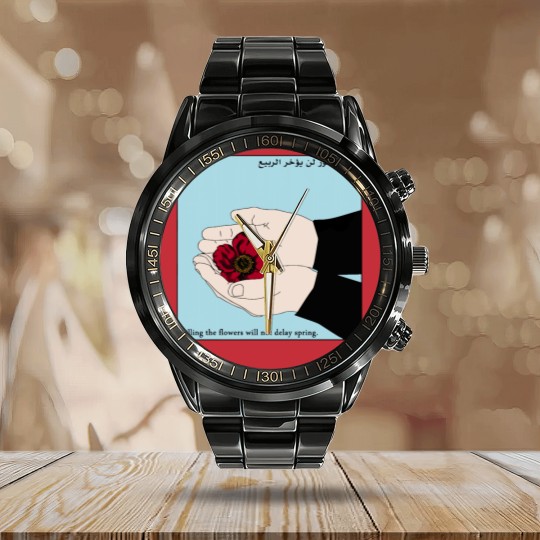 Discover Killing the Flowers Will Not Delay Spring Calendar Steel Band Watch