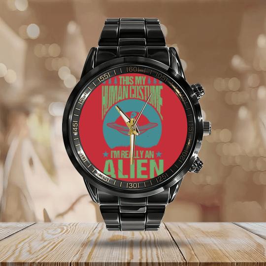 Discover Alien Alien Calendar Steel Band Watch