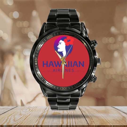 Discover Hawaiian Airlines Calendar Steel Band Watch