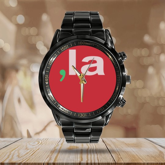 Discover Kamala Harris Sorority Colors Calendar Steel Band Watch | Comma La | Kamala