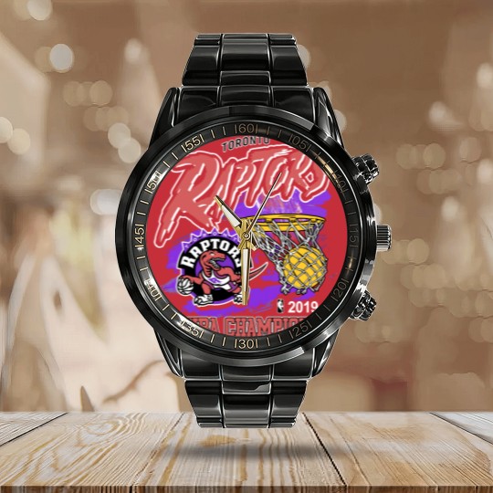 Discover Vintage 90s Graphic Style Toronto Raptors Calendar Steel Band Watch