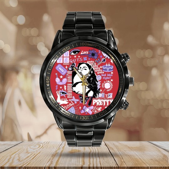 Discover Olivia Rodrigo Guts Calendar Steel Band Watch, Guts Tour 2024 Calendar Steel Band Watch