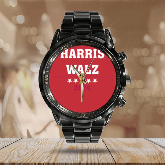 Discover Kamala Harris Tim Walz 2024 ,Democrat VP Vice President USA Election Calendar Steel Band Watch