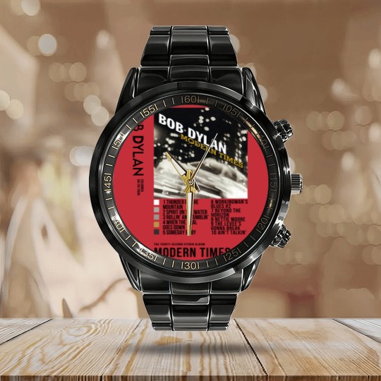 Discover Bob Dylan - Modern Times Gift For Fan Calendar Steel Band Watch