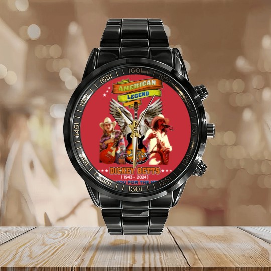 Discover American Legend Dickey Betts Calendar Steel Band Watch, Dickey Betts 1943-2024 Calendar Steel Band Watch