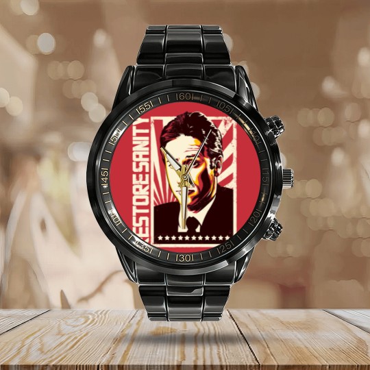Discover Restore Sanity - Jon Stewart - Calendar Steel Band Watch