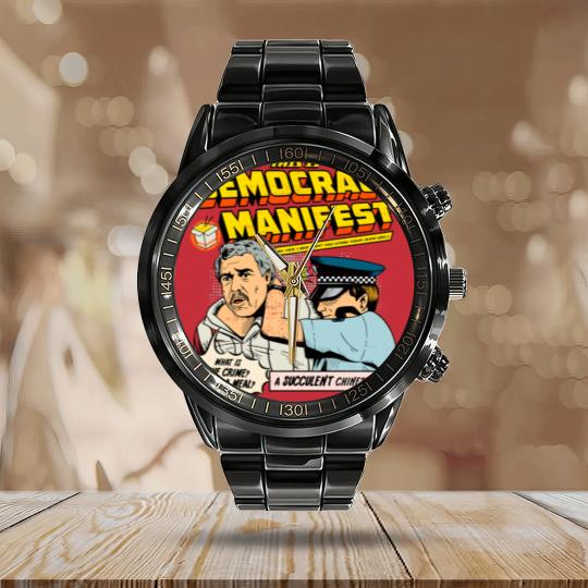 Discover This Is Democracy Manifest Iconic Calendar Steel Band Watch | I See You Know Your Judo Well