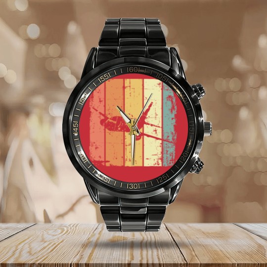 Discover Airplane Vintage Passenger Airplane Calendar Steel Band Watch