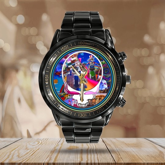 Discover Dead and company sphere inspired Unisex Jersey Short Sleeve Calendar Steel Band Watch
