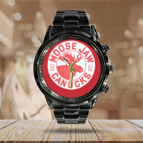 Discover Moose Jaw Canucks Hockey Calendar Steel Band Watch