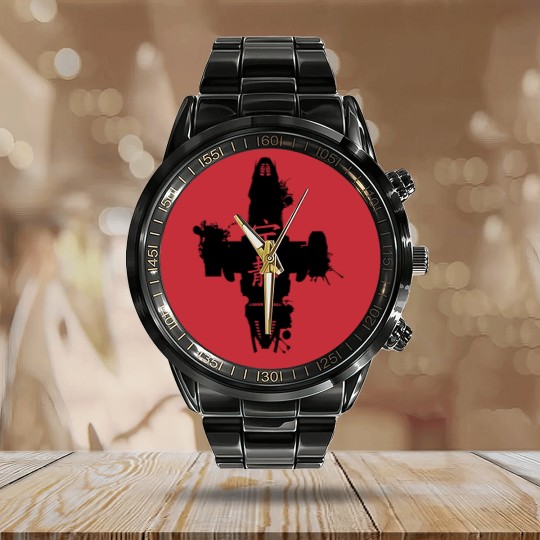 Discover Firefly Serenity Ink Blot Calendar Steel Band Watch