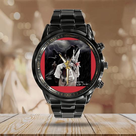 Discover Foolio rapper love me memory Calendar Steel Band Watch