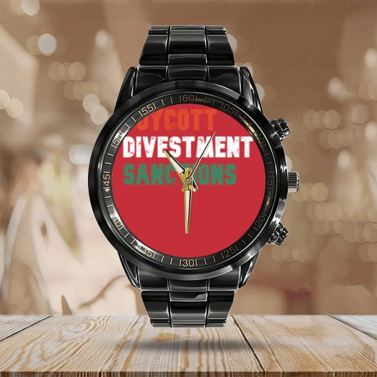 Discover Bds (Boycott Divestment Sanctions) Calendar Steel Band Watch
