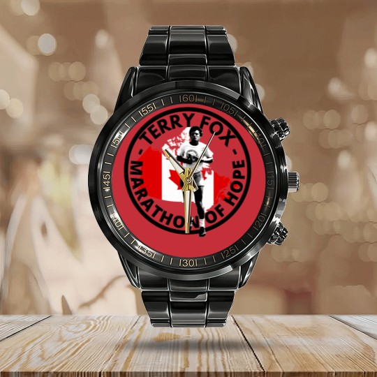 Discover Terry Fox Marathon Of Hope Unisex Calendar Steel Band Watch, Ryan Reynolds Terry Fox Calendar Steel Band Watch