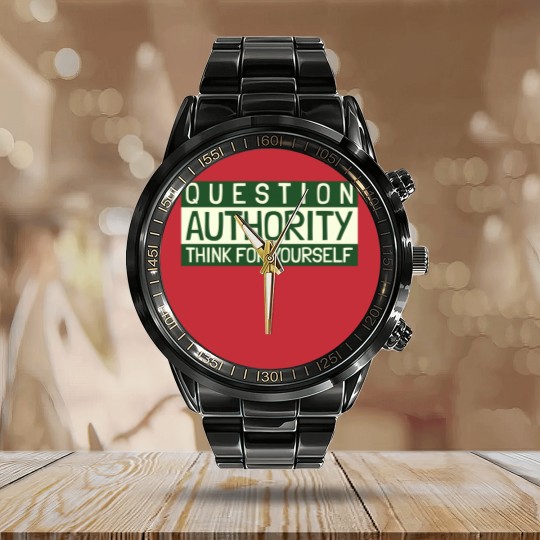 Discover Question Authority Calendar Steel Band Watch