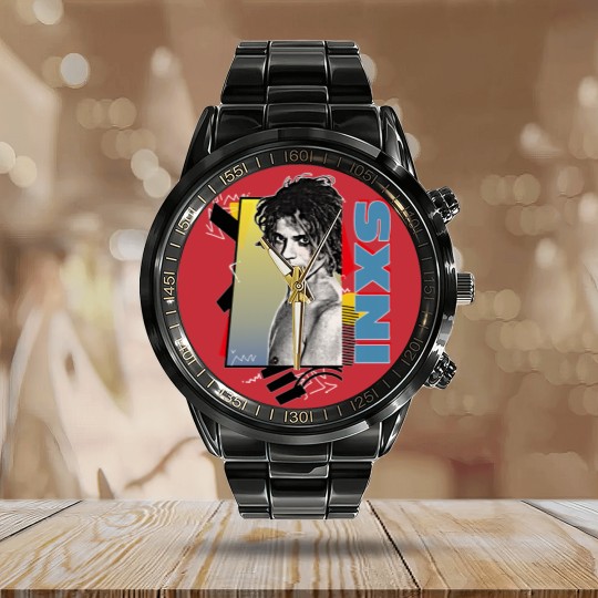 Discover Retro 80s Styled INXS Calendar Steel Band Watch