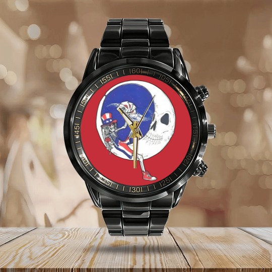 Discover grateful company dead, grateful music dead, grateful band dead, grateful skull dead, grateful jerry dead garcia, grateful retro dead, grateful art dead, grateful funny dead, grateful vintages dead, bear, logo, trendings, cute christmas, meme Calendar Steel Band Watch