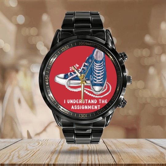 Discover I Understand The Assignment Vote Blue rally Calendar Steel Band Watch, Kamala Harris Sneakers and Pearls