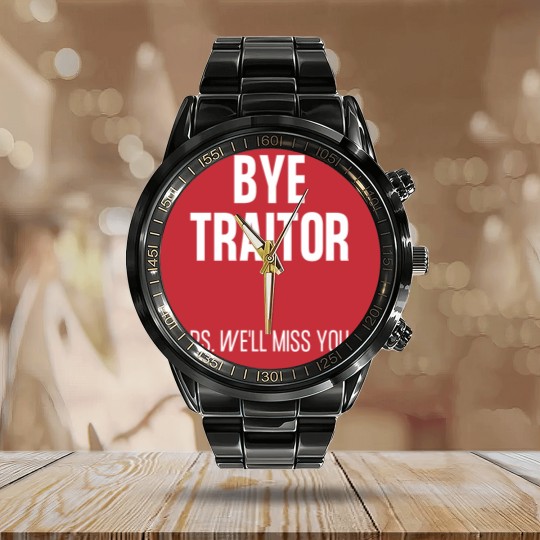 Discover BYE TRAITOR Funny New Job Coworker Leaving Good Luck Congrats Banter Office Jokes Calendar Steel Band Watch