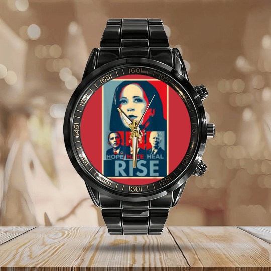 Discover Hope Hate Heal Rise - Calendar Steel Band Watch