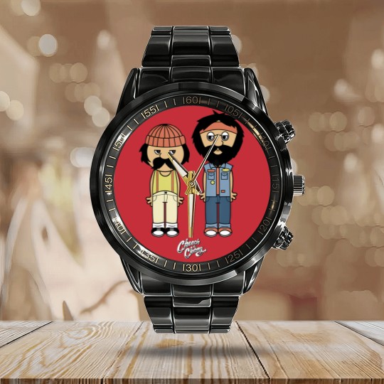 Discover cheech chong toon style full bodies with classic logo t Calendar Steel Band Watch