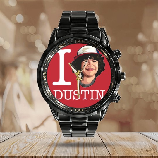 Discover Stranger Things I Love Dustin - Stranger Things Dustin - Calendar Steel Band Watch