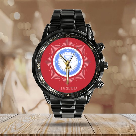 Discover Lucifer sigil seal Morning Star - Lucifer - Calendar Steel Band Watch