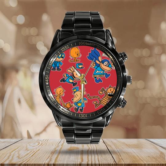 Discover Dog Man Calendar Steel Band Watch