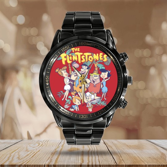 Discover the flintstones the rubbles happy families vintage shot Calendar Steel Band Watch