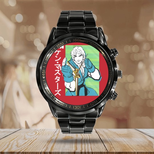 Discover Street Fighter Ken Calendar Steel Band Watch