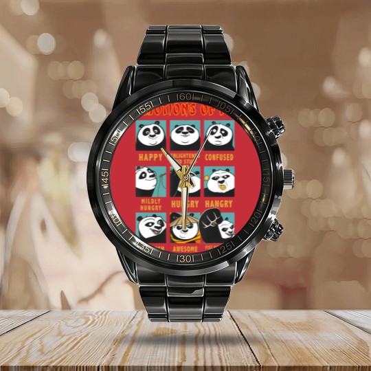 Discover kung fu panda emotions of po portrait grid Calendar Steel Band Watch