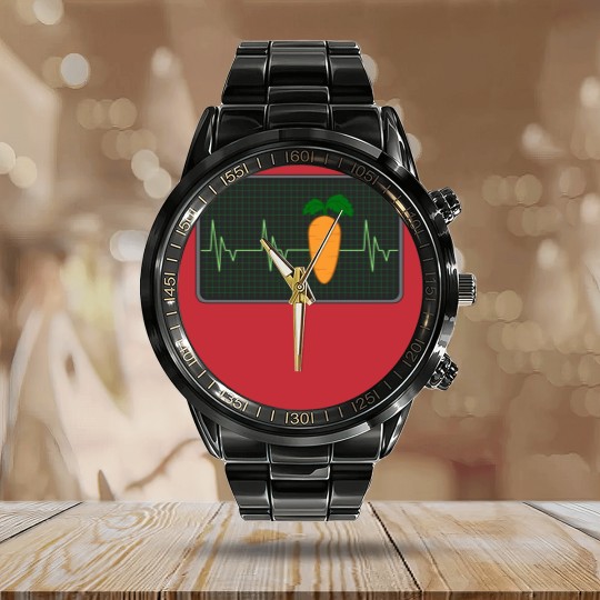 Discover Carrot Hearbeat Cool Carrot Design Calendar Steel Band Watch