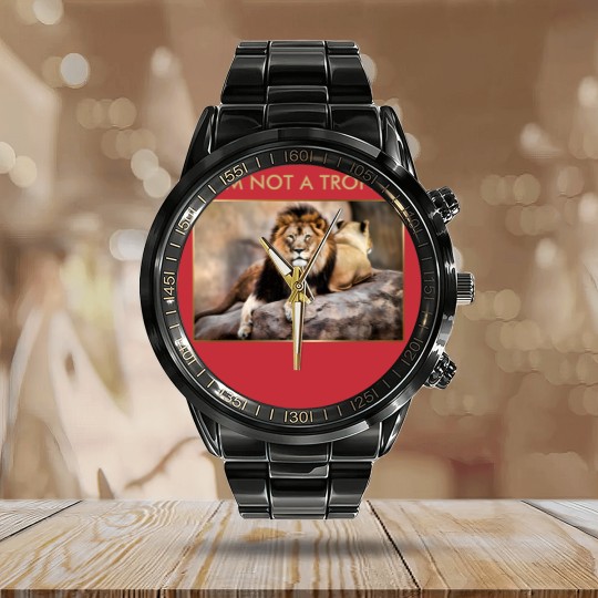 Discover Cecil the Lion I Am Not A Trophy Calendar Steel Band Watch