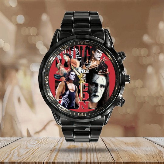 Discover Sting Wrestling Calendar Steel Band Watch Freakin Wrestler Retro Vintage Calendar Steel Band Watch