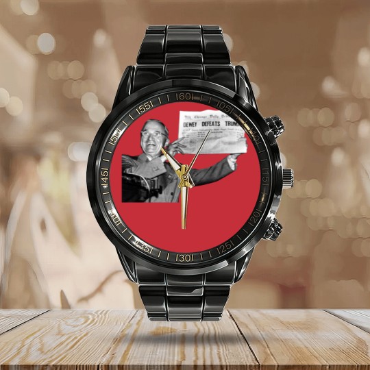 Discover Dewey Defeats Truman Sunflower  1 Calendar Steel Band Watch