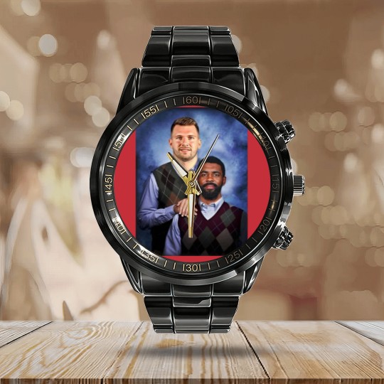 Discover Luka Doncic Kyrie Irvin Funny Calendar Steel Band Watch, Luka Doncic Calendar Steel Band Watch