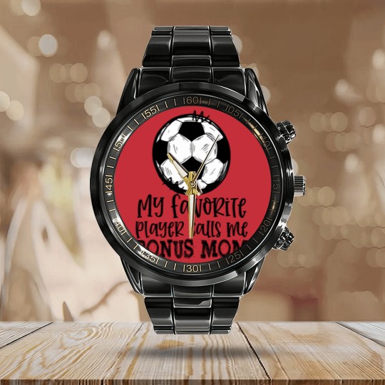Discover soccer my favorite player calls me bonus mom trendy summer Calendar Steel Band Watch