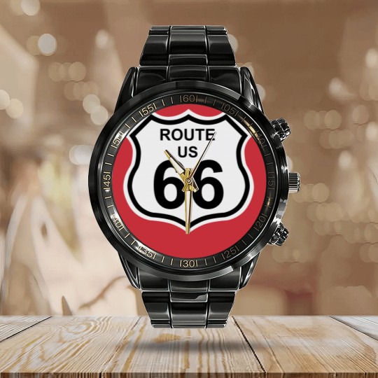 Discover route 66 Calendar Steel Band Watch