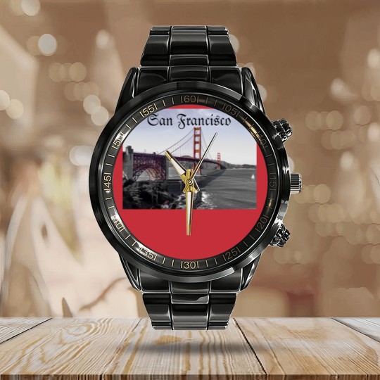 Discover San Francisco Calendar Steel Band Watch