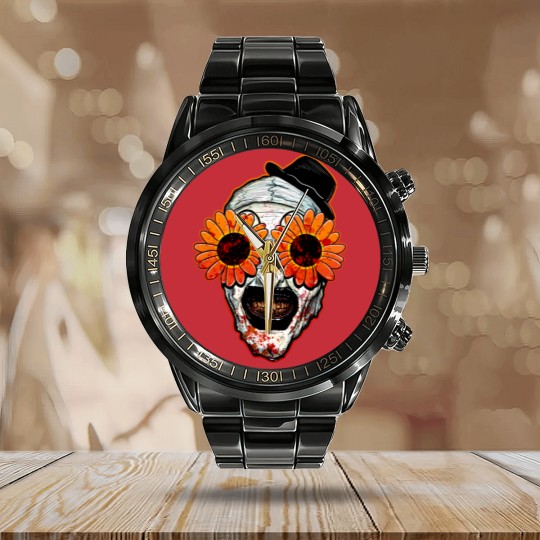 Discover Art The Clown Terrifier 2 Sunflower Sunglasses Horror Calendar Steel Band Watch