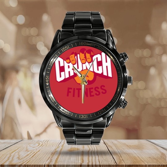 Discover Attractive-Crunch-Fitness Logo Calendar Steel Band Watch