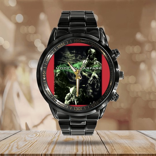 Discover 2009 Call of Duty Modern Warfare 2 IW Promo Vintage Y2K Calendar Steel Band Watch