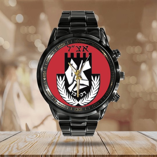 Discover Irgun Tzvai Leumi (Etzel or Irgun) Logo Calendar Steel Band Watch