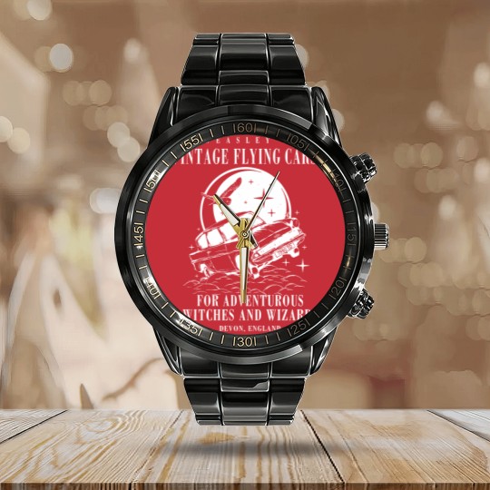Discover Vintage Flying Car Calendar Steel Band Watch, Potter Gifts, Weasley Calendar Steel Band Watch