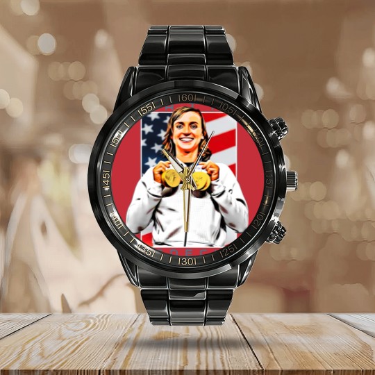 Discover Katie Ledecky The Hero - Athlete - Calendar Steel Band Watch