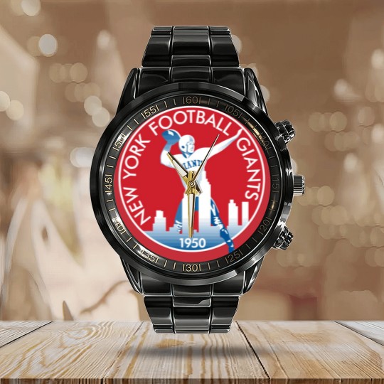 Discover NY Giants old school logo Calendar Steel Band Watch